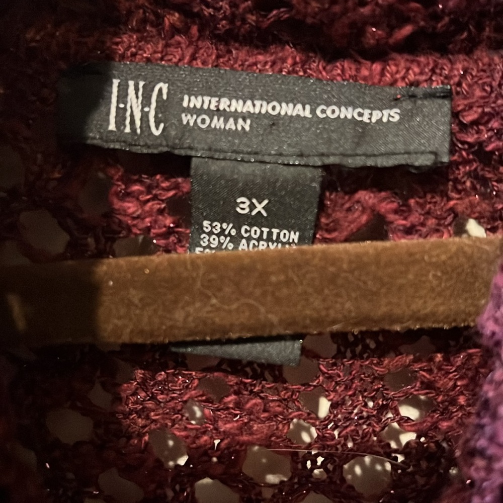 3x Inc  Maroon Cowl Neck Sweater  compliments waiting - Picture 2 of 6